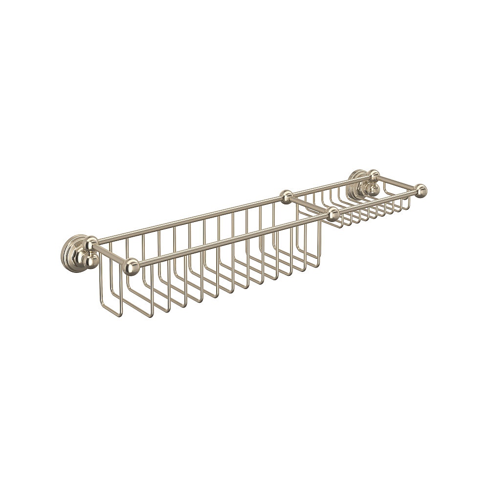 Perrin & Rowe U.6962STN 20" Bottle Basket With Soap Tray - Satin Nickel