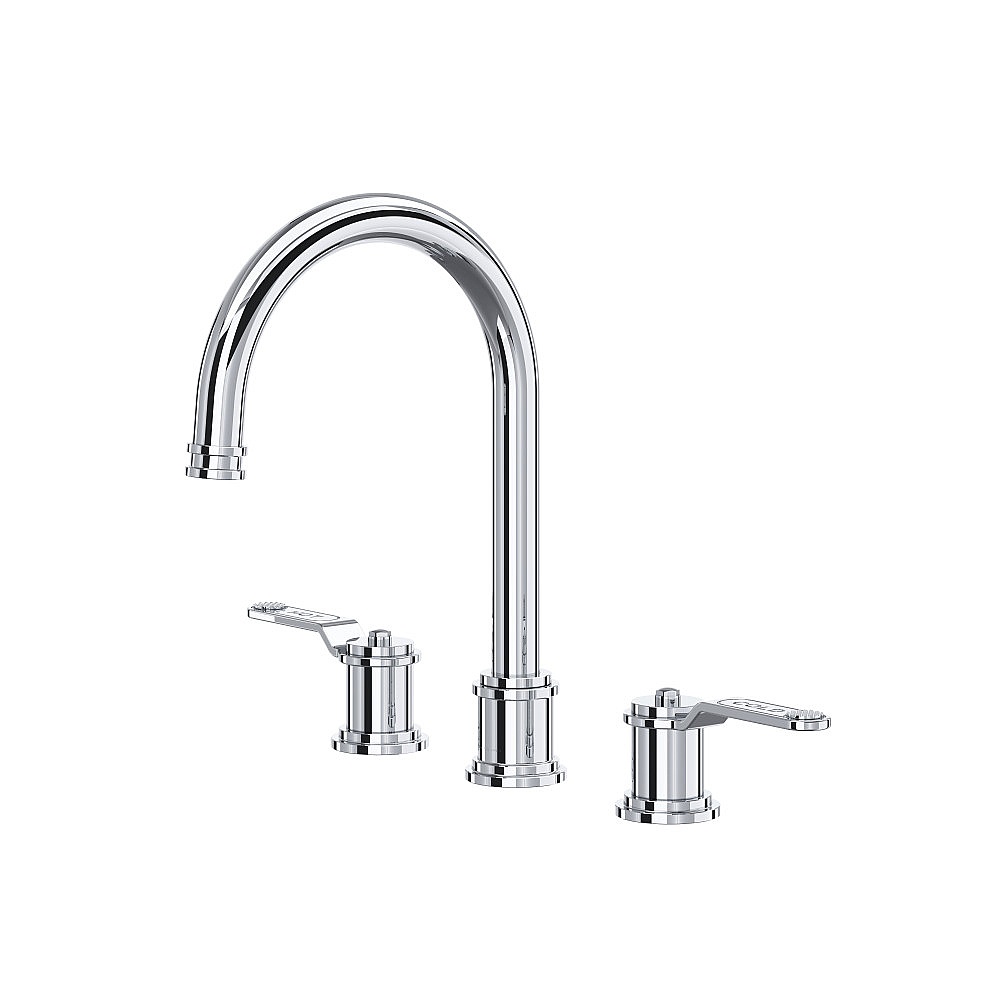 Perrin & Rowe U.AR08D3HTAPC Armstrong™ Widespread Lavatory Faucet With C-Spout - Polished Chrome