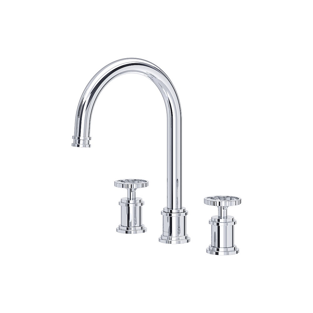 Perrin & Rowe U.AR08D3IWAPC Armstrong™ Widespread Lavatory Faucet With C-Spout - Polished Chrome