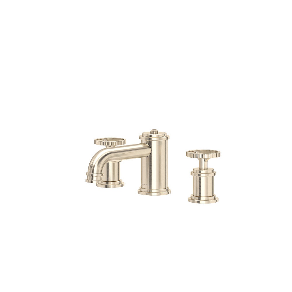 Perrin & Rowe U.AR08LD3IWSTN Armstrong™ Widespread Lavatory Faucet With Low Spout - Satin Nickel