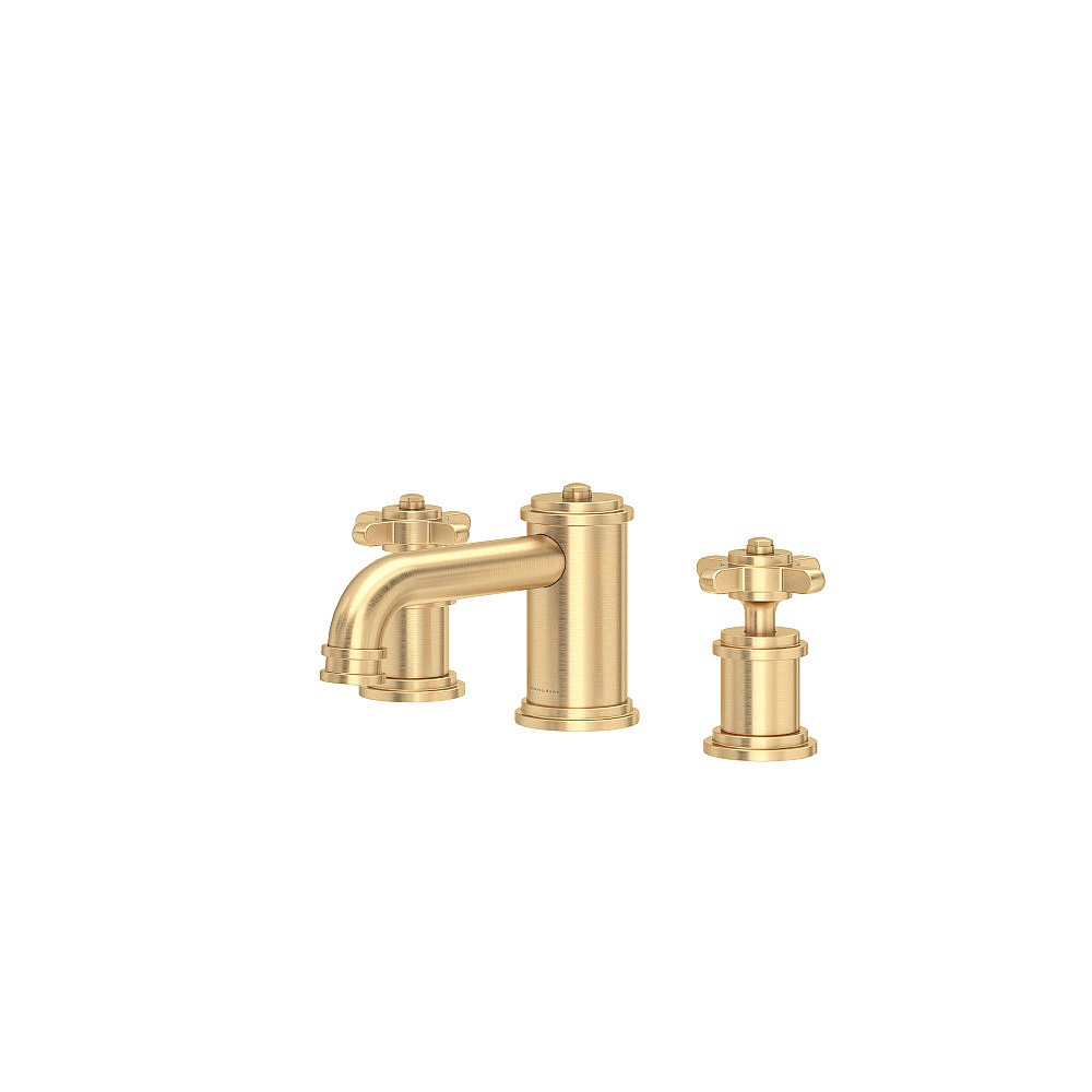 Perrin & Rowe U.AR08LD3XMSEG Armstrong™ Widespread Lavatory Faucet With Low Spout - Satin English Gold
