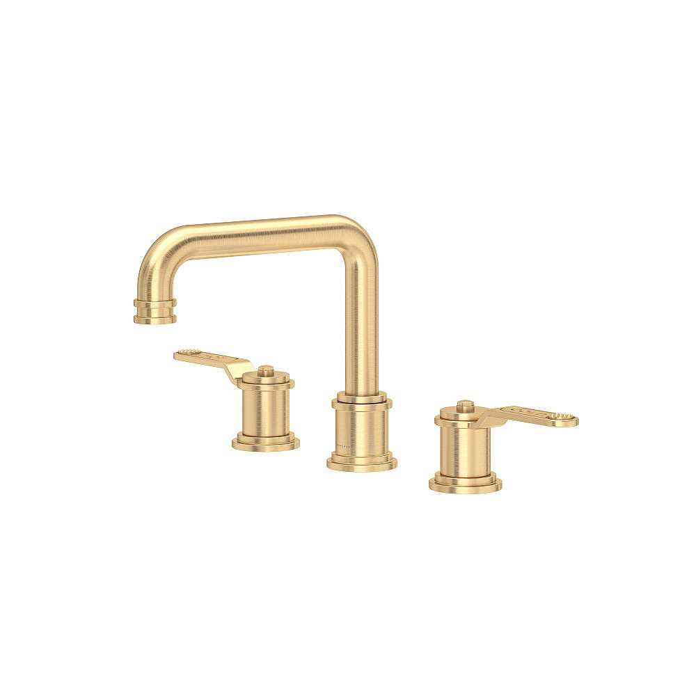 Perrin & Rowe U.AR09D3HTSEG Armstrong™ Widespread Lavatory Faucet With U-Spout - Satin English Gold
