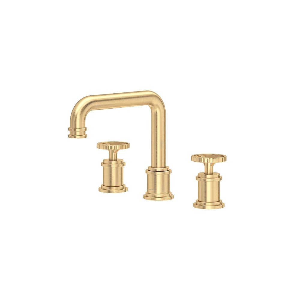 Perrin & Rowe U.AR09D3IWSEG Armstrong™ Widespread Lavatory Faucet With U-Spout - Satin English Gold