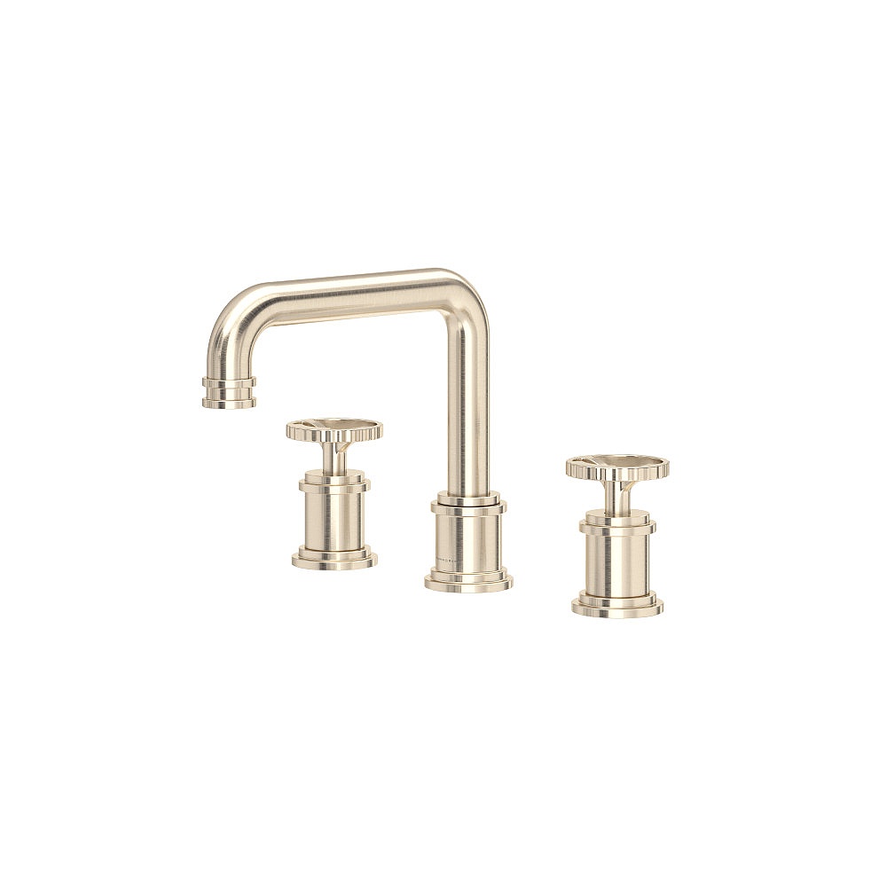 Perrin & Rowe U.AR09D3IWSTN Armstrong™ Widespread Lavatory Faucet With U-Spout - Satin Nickel