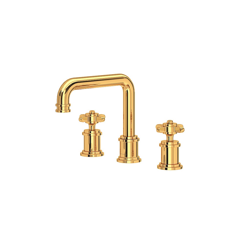 Perrin & Rowe U.AR09D3XMEG Armstrong™ Widespread Lavatory Faucet With U-Spout - English Gold