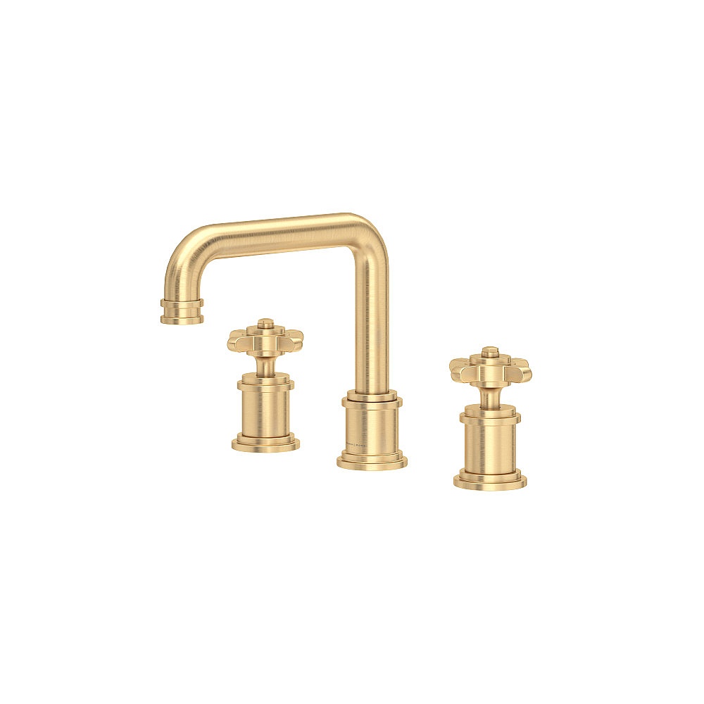 Perrin & Rowe U.AR09D3XMSEG Armstrong™ Widespread Lavatory Faucet With U-Spout - Satin English Gold