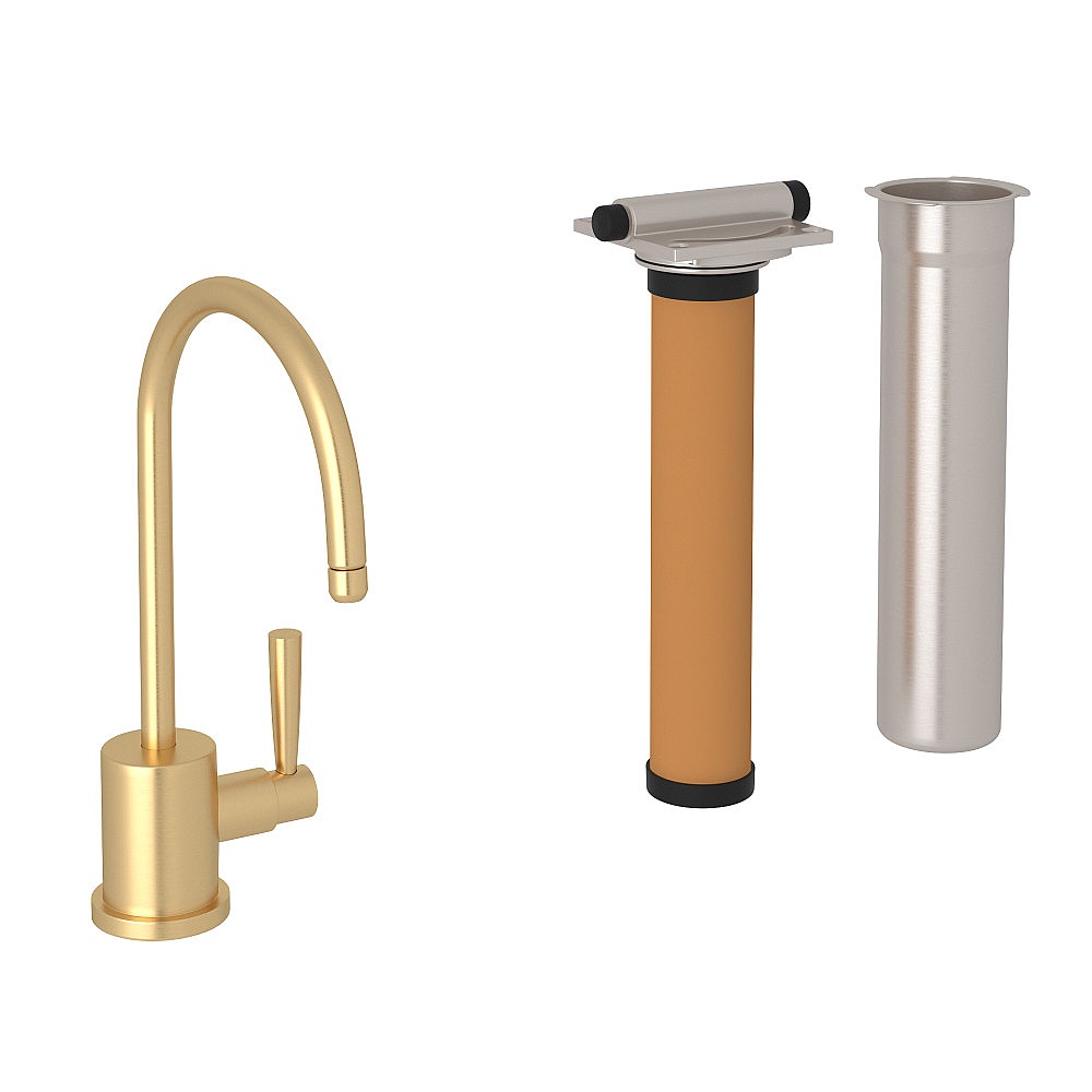 Perrin & Rowe U.KIT1601L-SEG-2 Holborn™ Filter Kitchen Faucet Kit - Satin English Gold