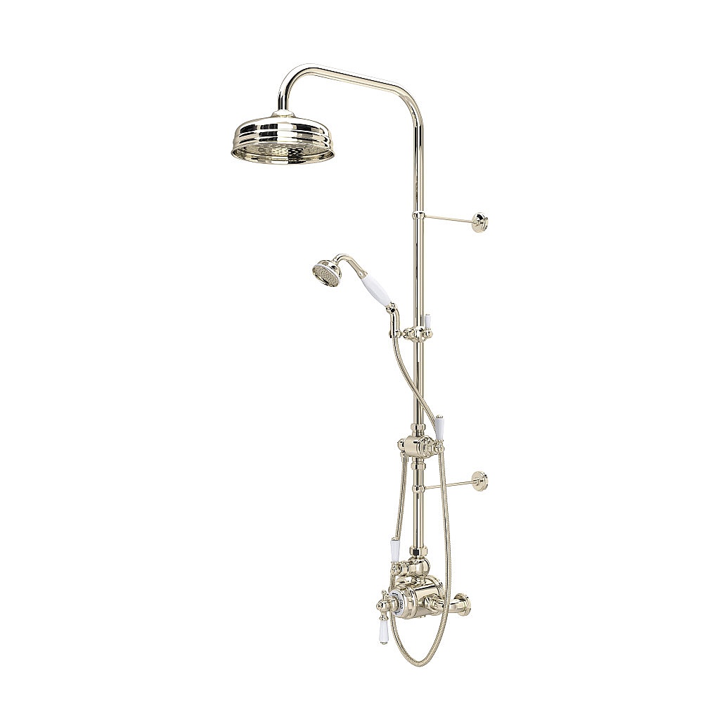 Perrin & Rowe U.KIT1NL-PN Edwardian™ 3/4" Exposed Wall Mount Thermostatic Shower System - Polished Nickel