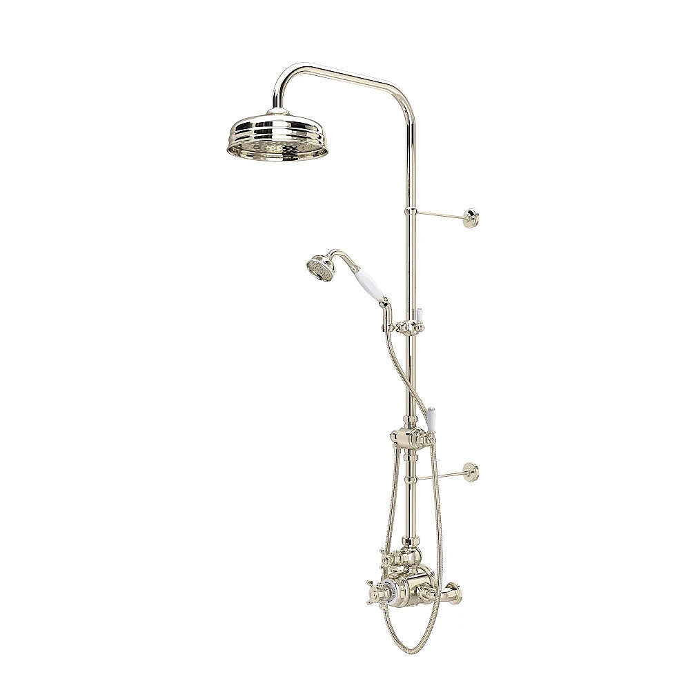 Perrin & Rowe U.KIT1NX-PN Edwardian™ 3/4" Exposed Wall Mount Thermostatic Shower System - Polished Nickel