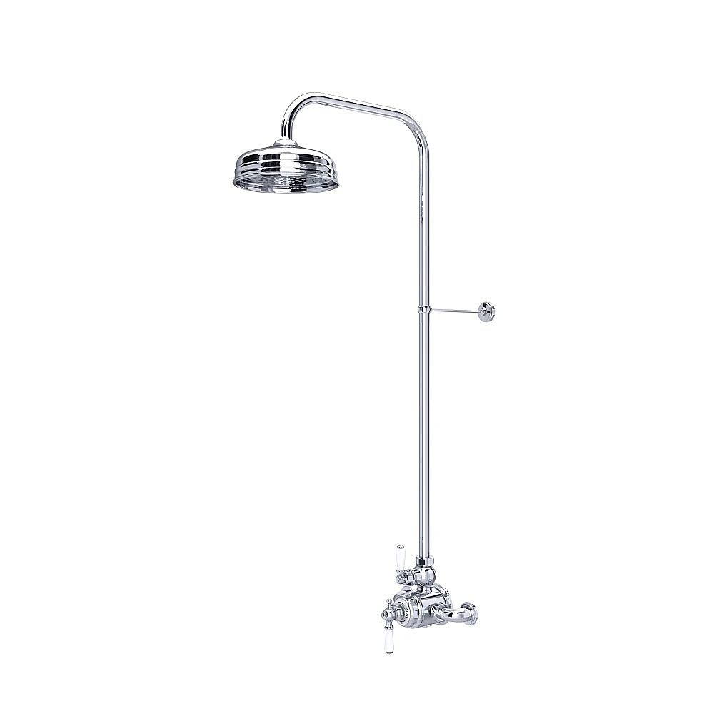Perrin & Rowe U.KIT2L-APC Edwardian™ 3/4" Exposed Wall Mount Thermostatic Shower System - Polished Chrome