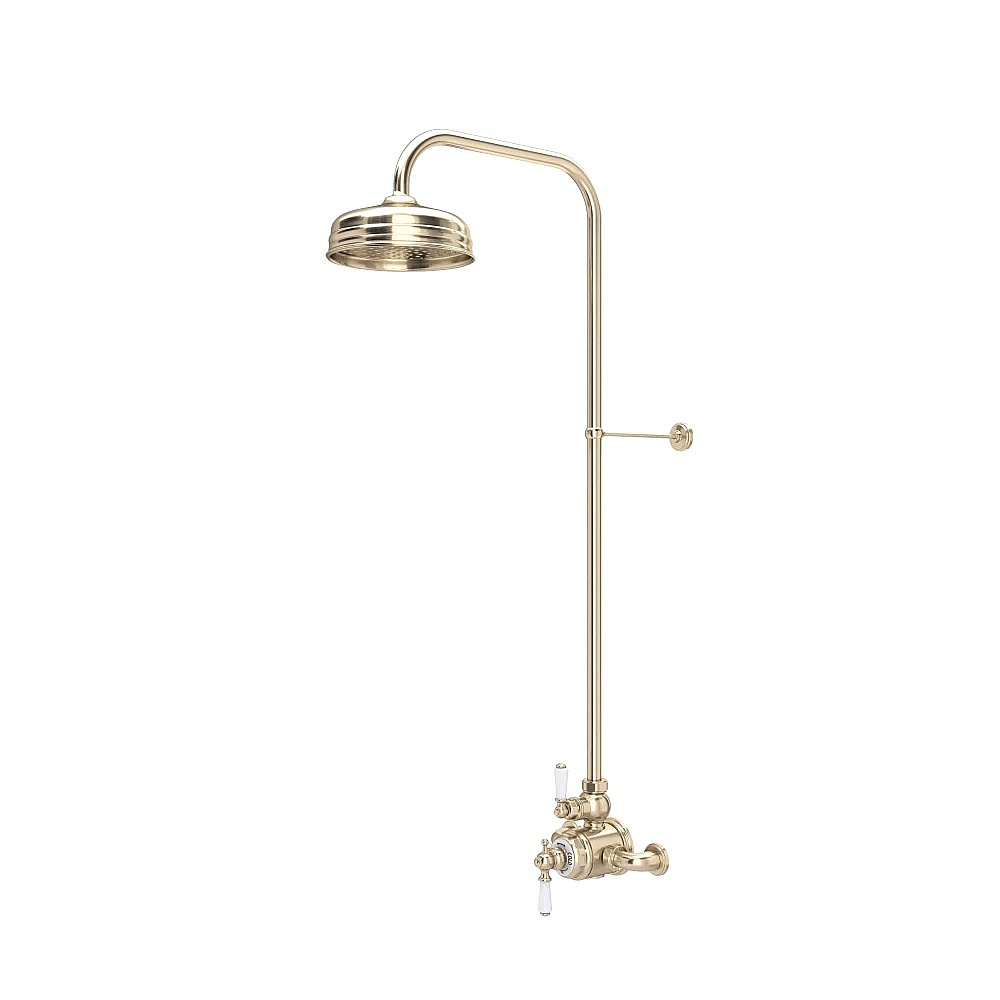 Perrin & Rowe U.KIT2L-STN Edwardian™ 3/4" Exposed Wall Mount Thermostatic Shower System - Satin Nickel