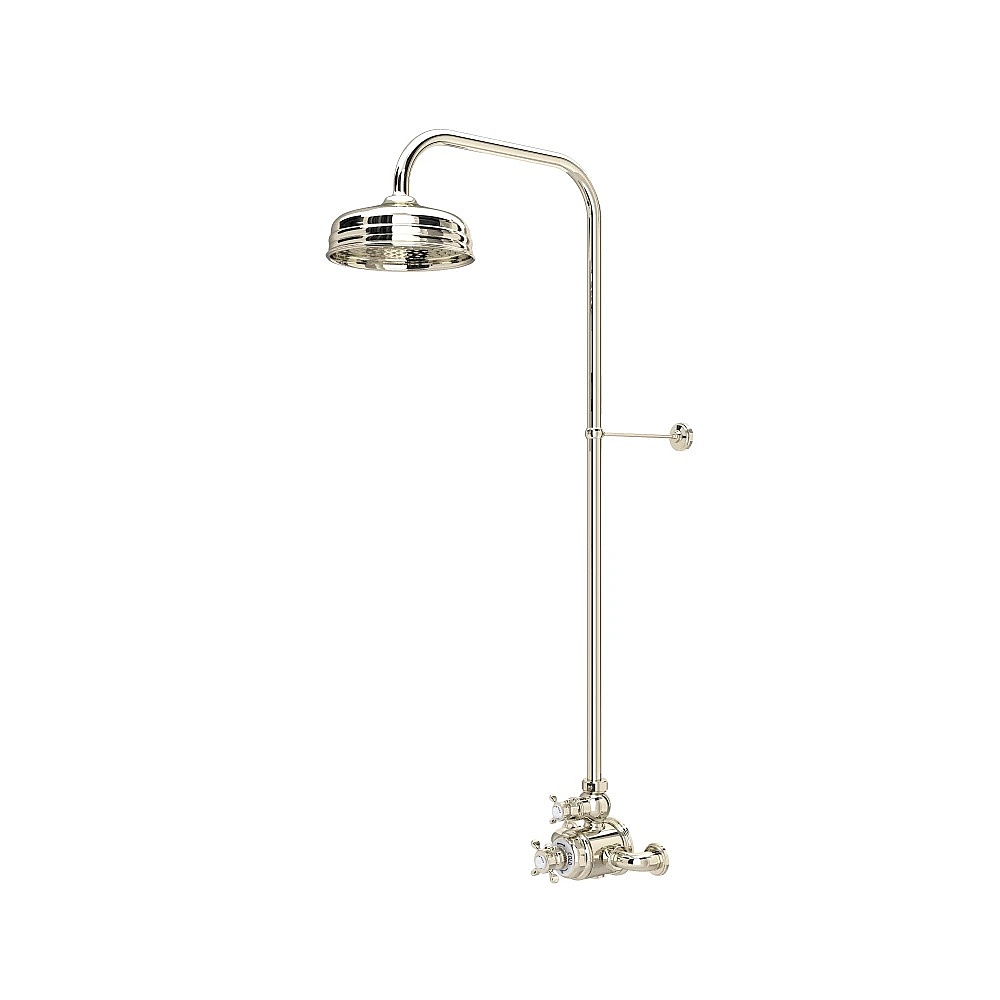 Perrin & Rowe U.KIT2X-PN Edwardian™ 3/4" Exposed Wall Mount Thermostatic Shower System - Polished Nickel