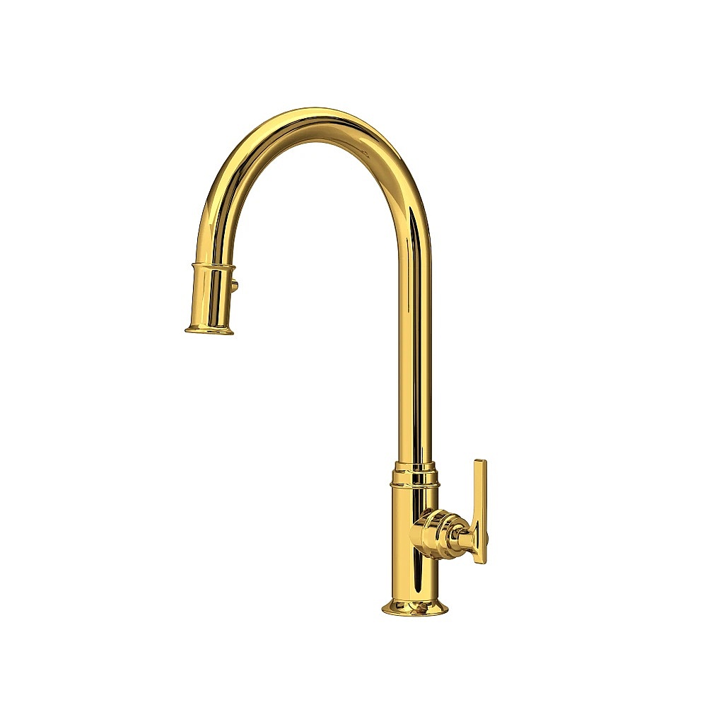 Perrin & Rowe U.SB55D1LMULB Southbank™ Pull-Down Kitchen Faucet - Unlacquered Brass