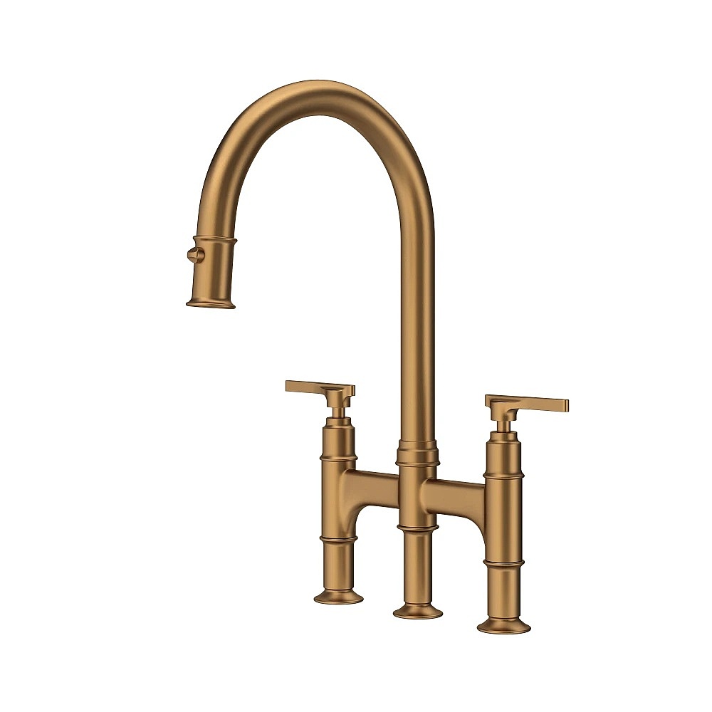 Perrin & Rowe U.SB58D3LMEB Southbank™ Pull-Down Bridge Kitchen Faucet - English Bronze