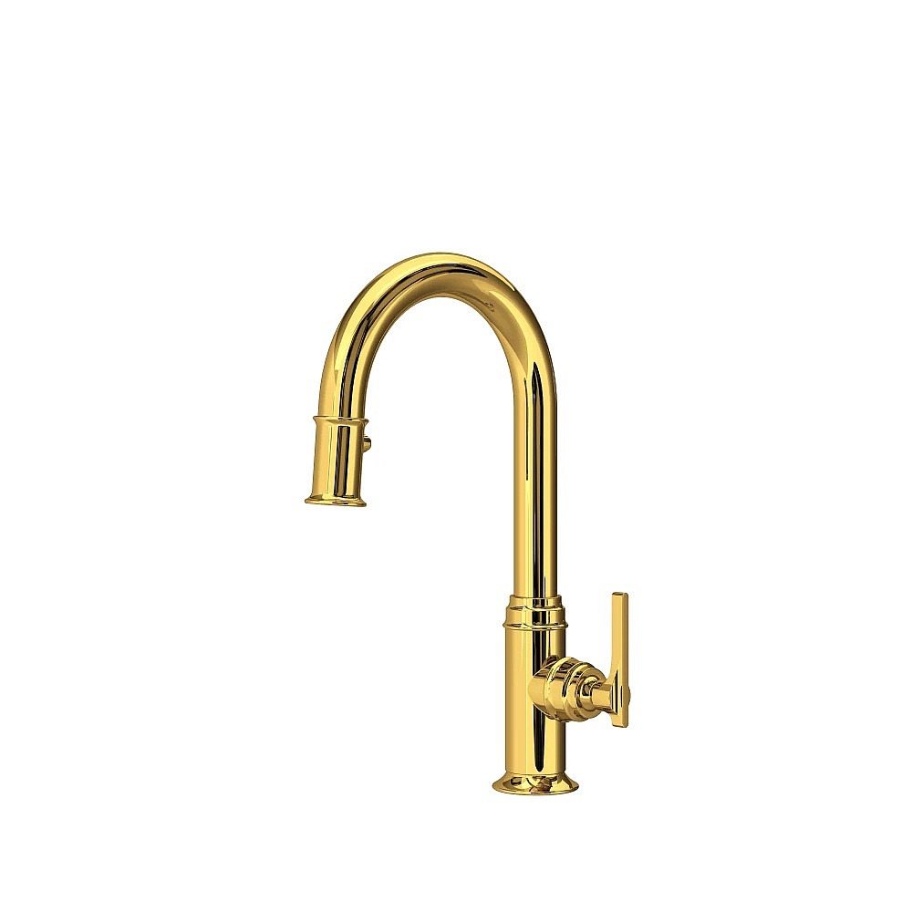 Perrin & Rowe U.SB65D1LMULB Southbank™ Pull-Down Bar/Food Prep Kitchen Faucet - Unlacquered Brass