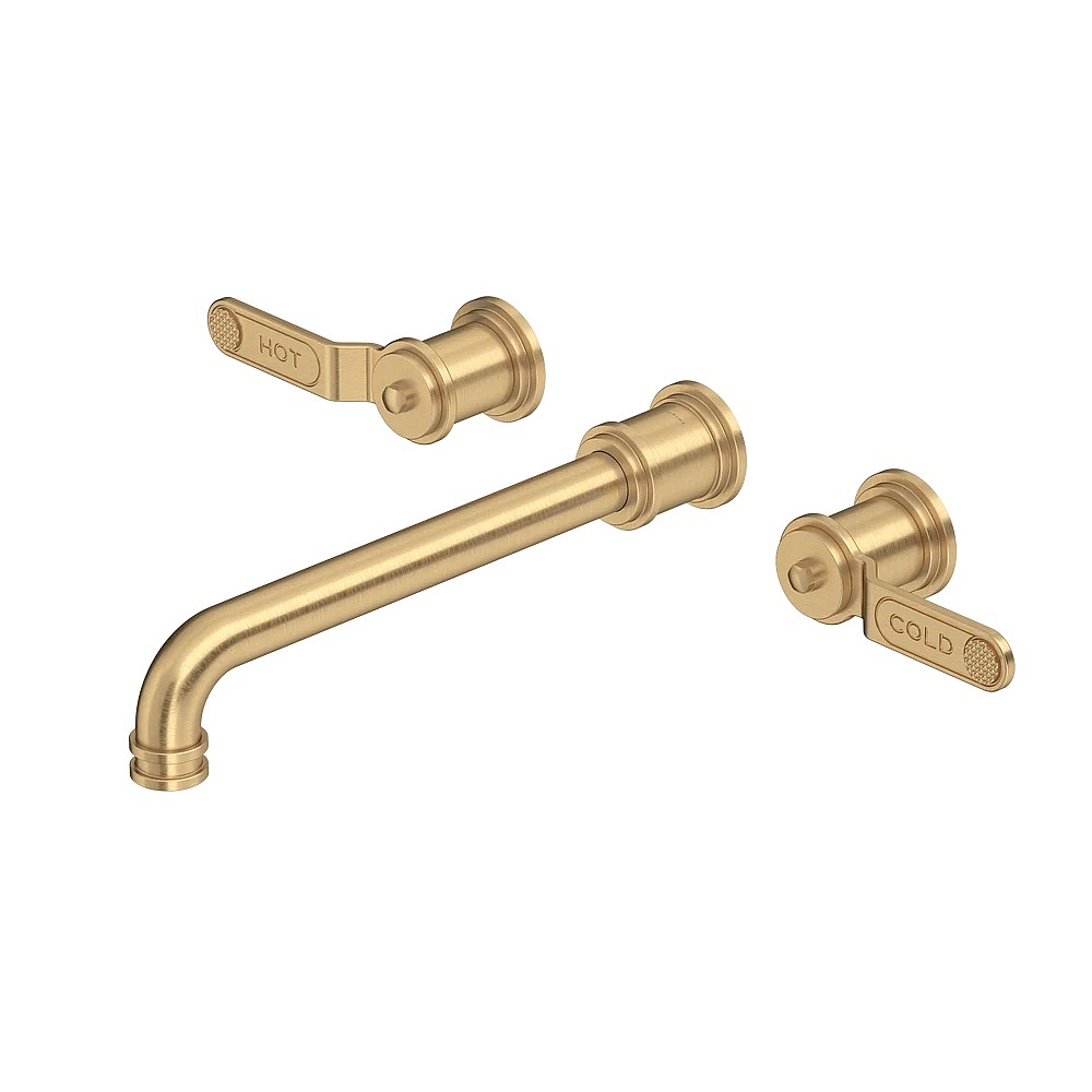 Perrin & Rowe U.TAR06W3HTSEG Armstrong™ Wall Mount Tub Filler Trim - Satin English Gold