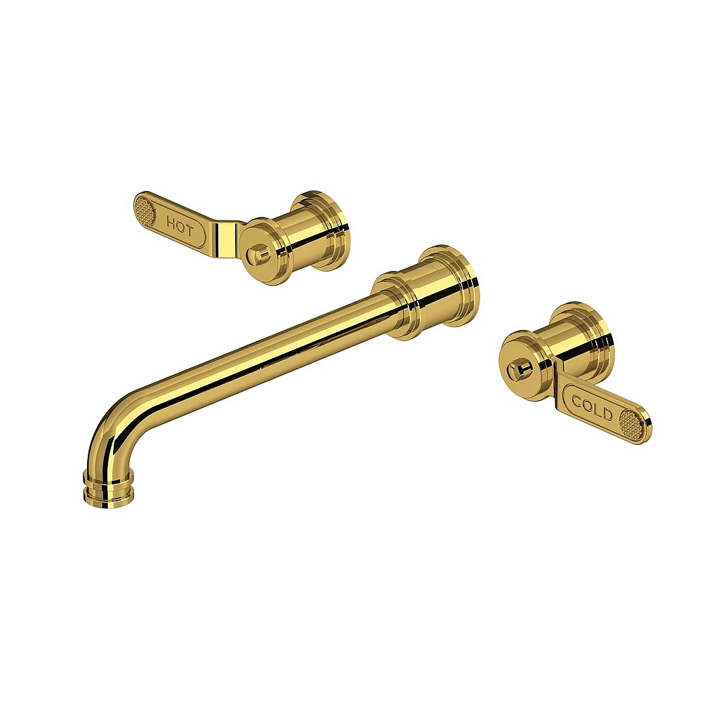 Perrin & Rowe U.TAR06W3HTULB Armstrong™ Wall Mount Tub Filler Trim - Unlacquered Brass