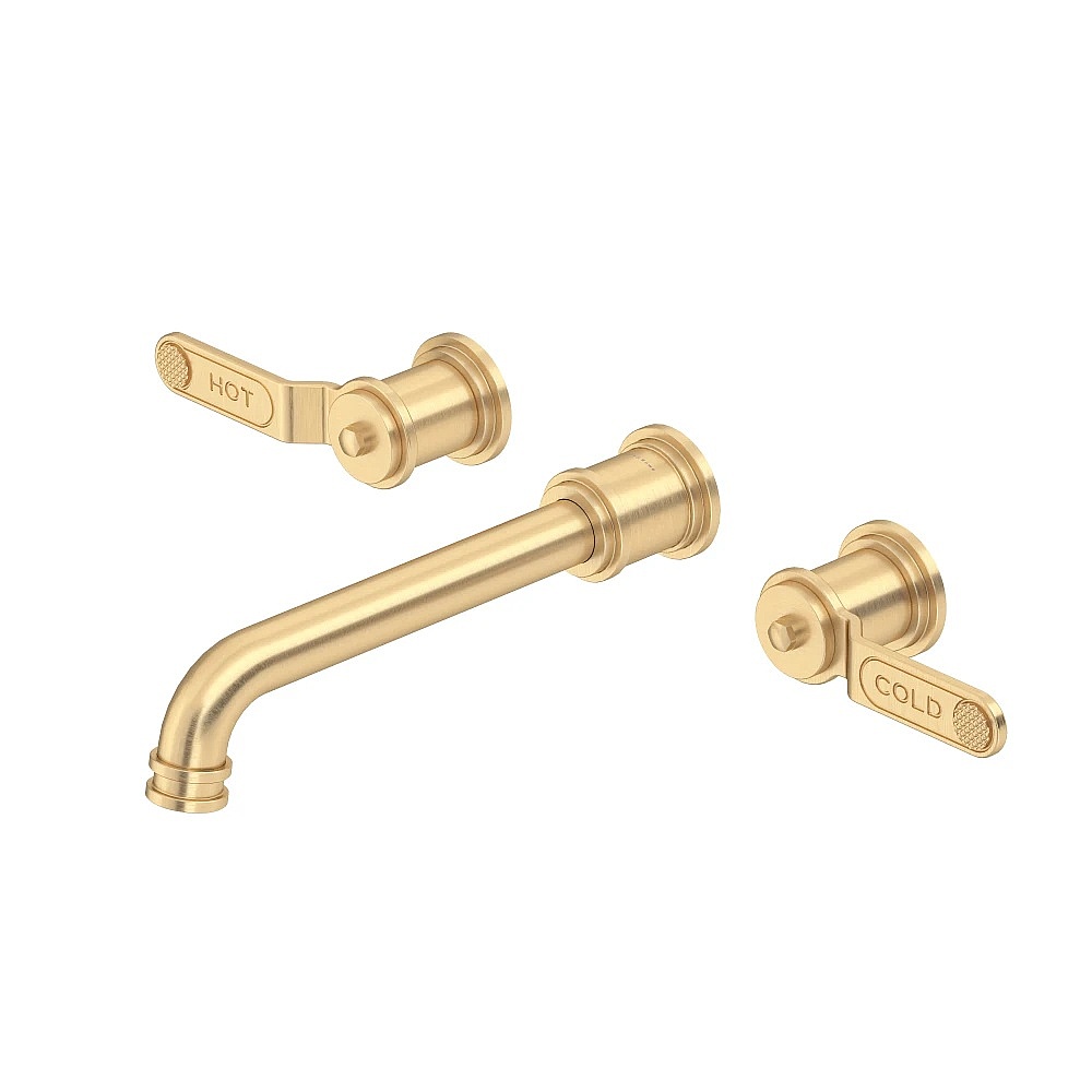 Perrin & Rowe U.TAR08W3HTSEG Armstrong™ Wall Mount Lavatory Faucet Trim - Satin English Gold