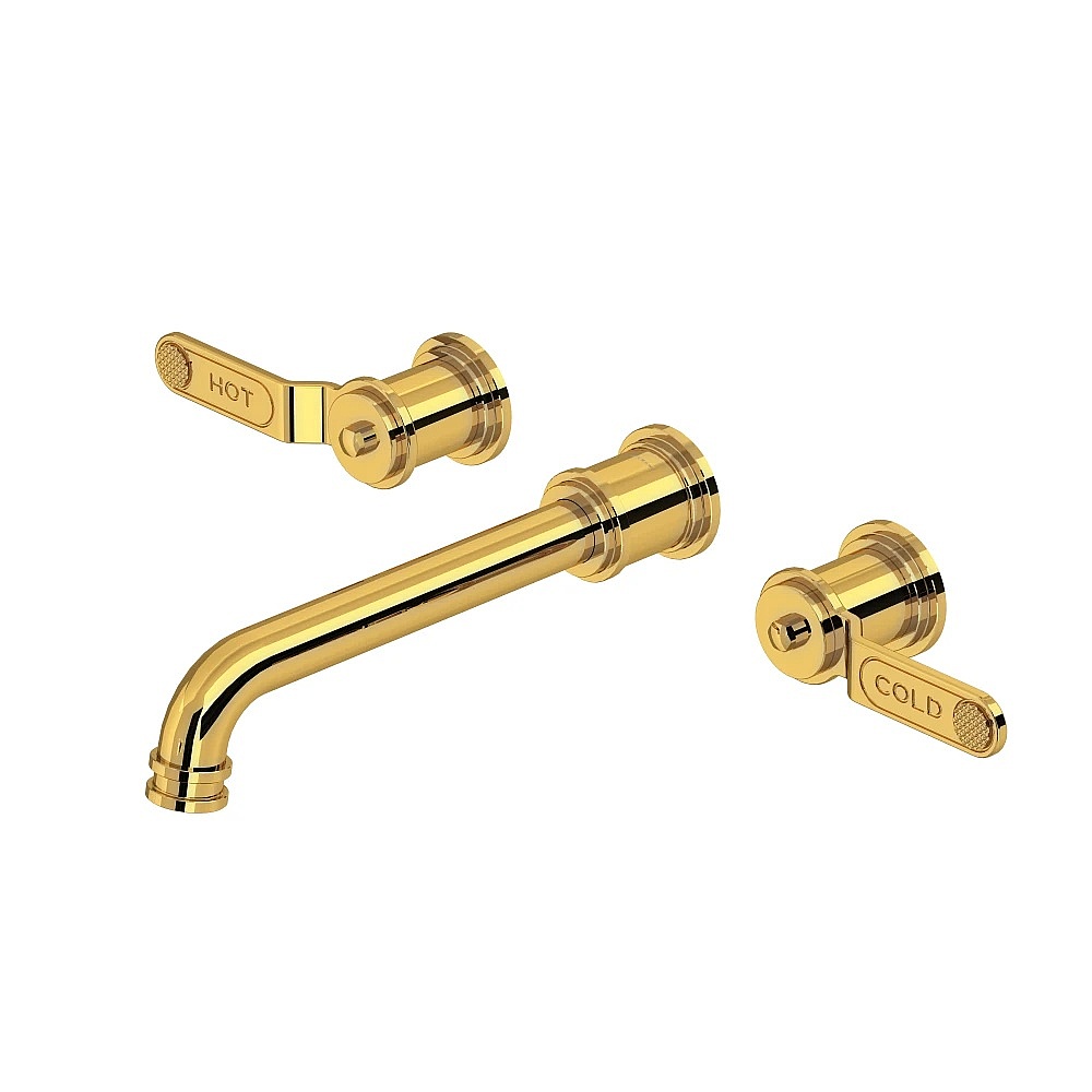 Perrin & Rowe U.TAR08W3HTULB Armstrong™ Wall Mount Lavatory Faucet Trim - Unlacquered Brass