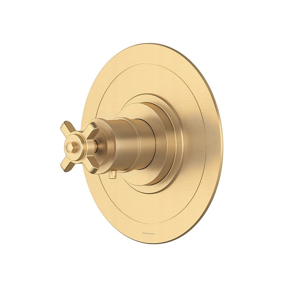 Perrin & Rowe U.TAR13W1XMSEG Armstrong™ 3/4" Thermostatic Trim Without Volume Control - Satin English Gold