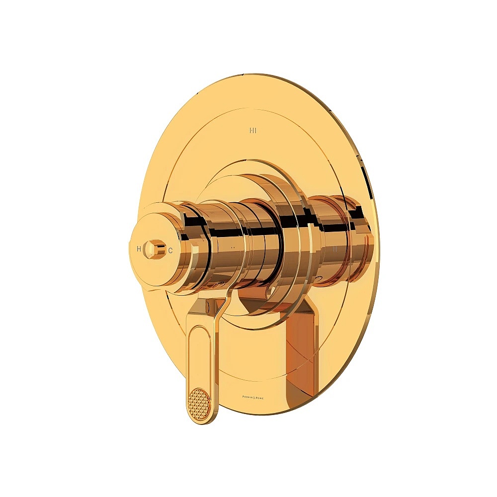 Perrin & Rowe U.TAR23W1DWEG Armstrong™ 1/2" Therm & Pressure Balance Trim With 3 Functions - English Gold