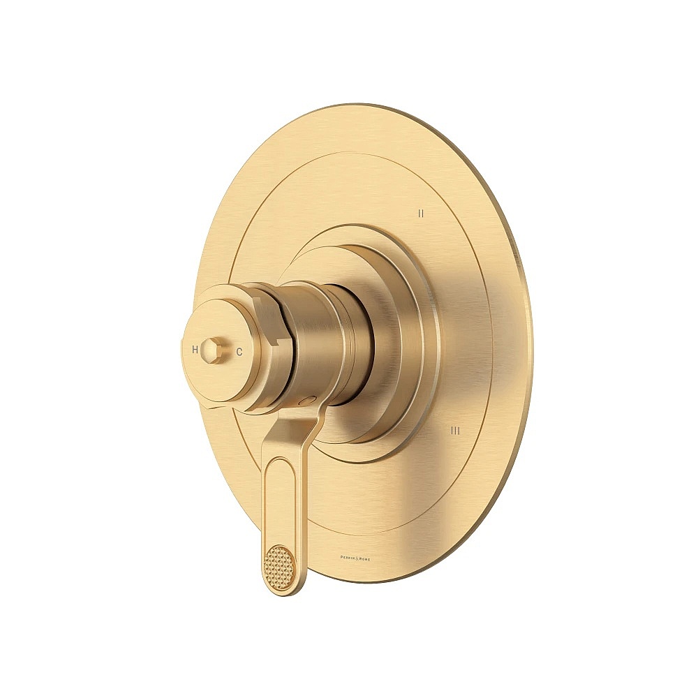 Perrin & Rowe U.TAR45W1DWSEG Armstrong™ 1/2" Therm & Pressure Balance Trim With 5 Functions - Satin English Gold