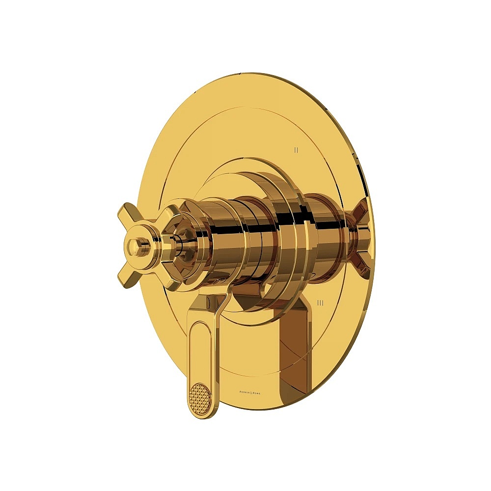 Perrin & Rowe U.TAR47W1XMULB Armstrong™ 1/2" Therm & Pressure Balance Trim With 3 Functions - Unlacquered Brass