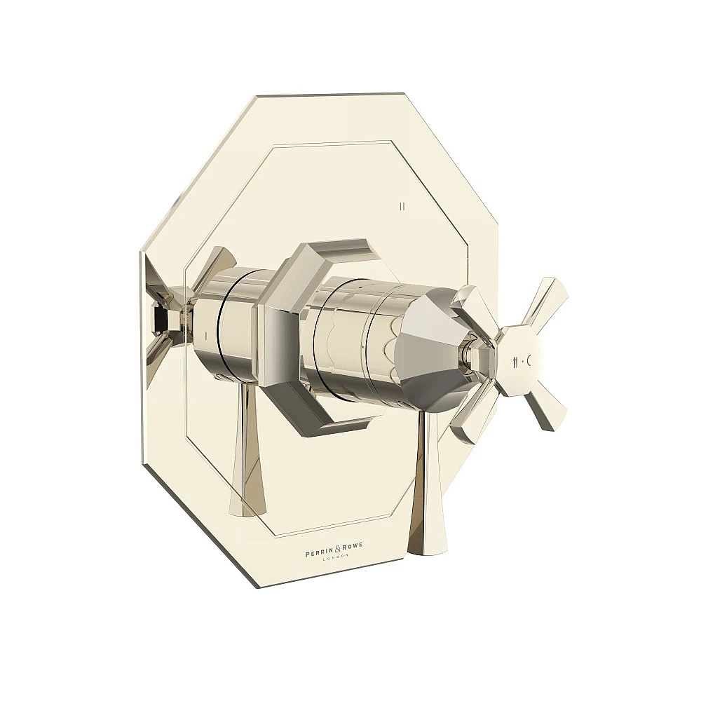 Perrin & Rowe U.TDC45W1LS-PN Deco™ 1/2" Therm & Pressure Balance Trim With 5 Functions - Polished Nickel