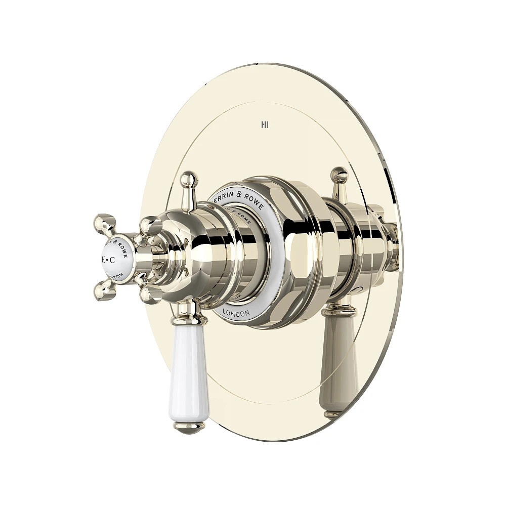 Perrin & Rowe U.TEW23W1L-PN Edwardian™ 1/2" Therm & Pressure Balance Trim With 3 Functions - Polished Nickel