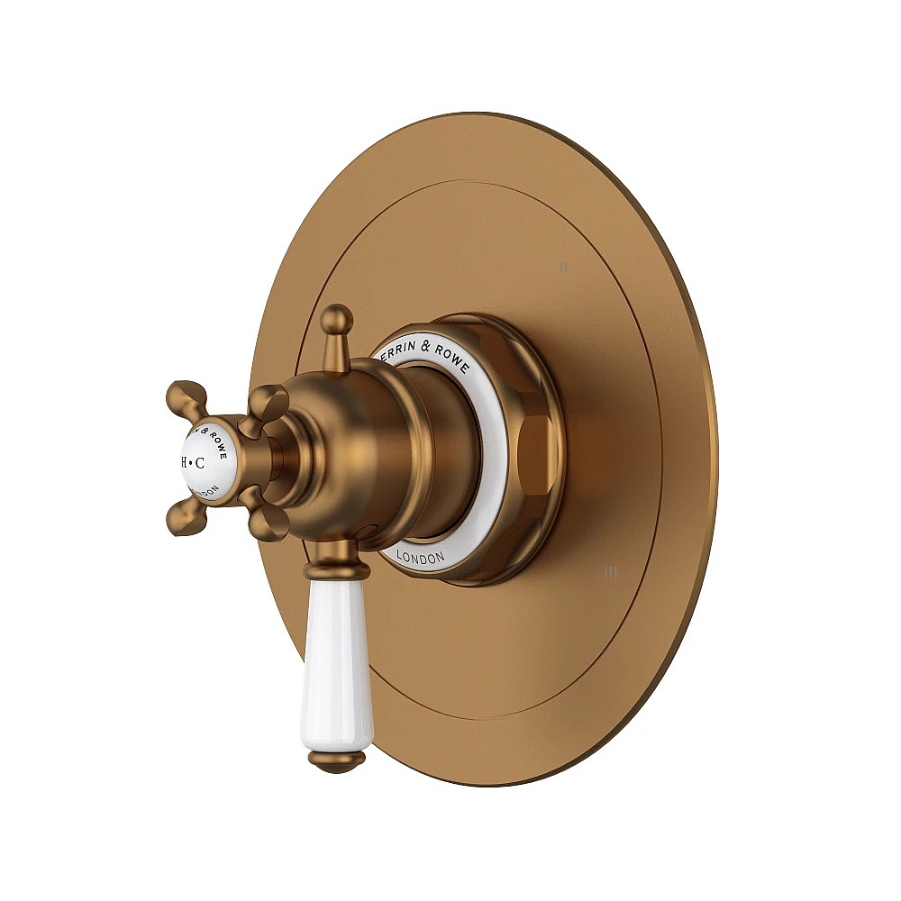 Perrin & Rowe U.TEW45W1L-EB Edwardian™ 1/2" Therm & Pressure Balance Trim With 5 Functions - English Bronze