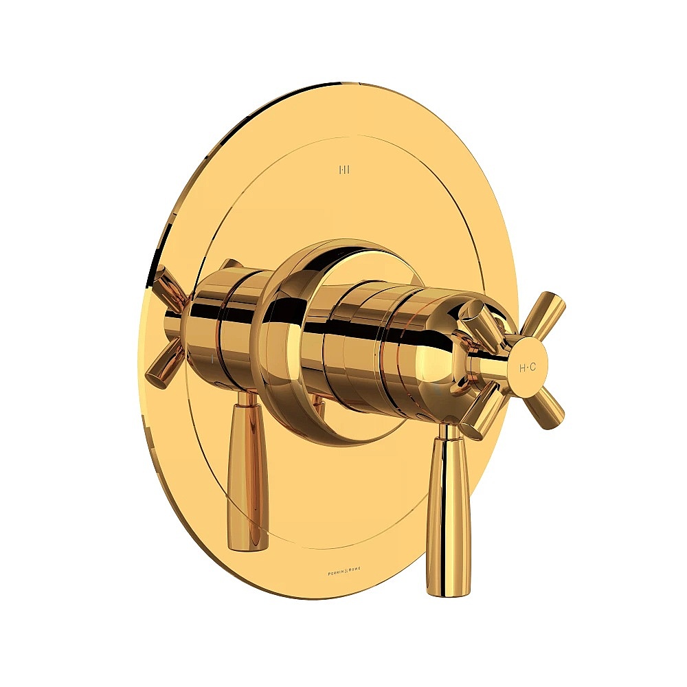 Perrin & Rowe U.THB23W1LS-EG Holborn™ 1/2" Therm & Pressure Balance Trim With 3 Functions - English Gold