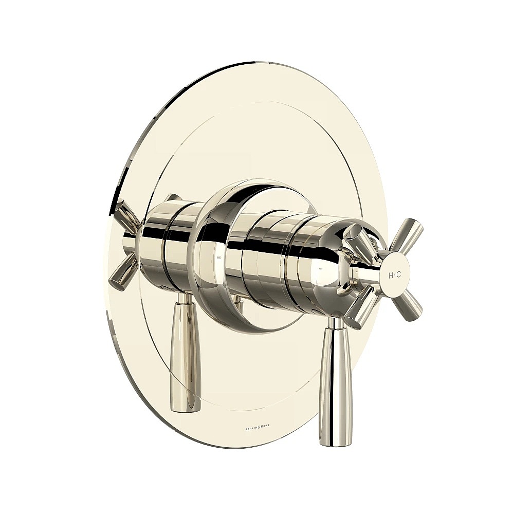 Perrin & Rowe U.THB44W1LS-PN Holborn™ 1/2" Therm & Pressure Balance Trim With 2 Functions - Polished Nickel