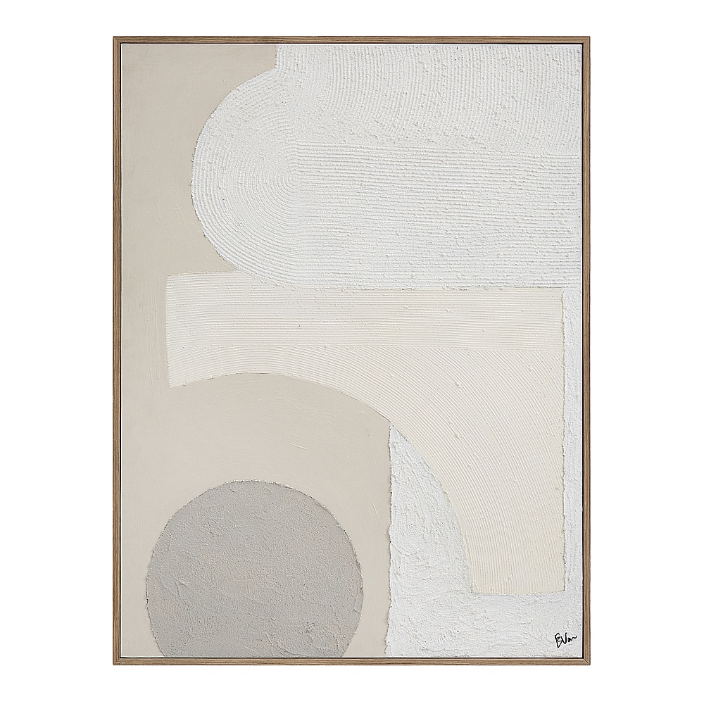 Renwil OL2140 Canberra 48.2" Wide Canvas Art with Wood Frame - Oak