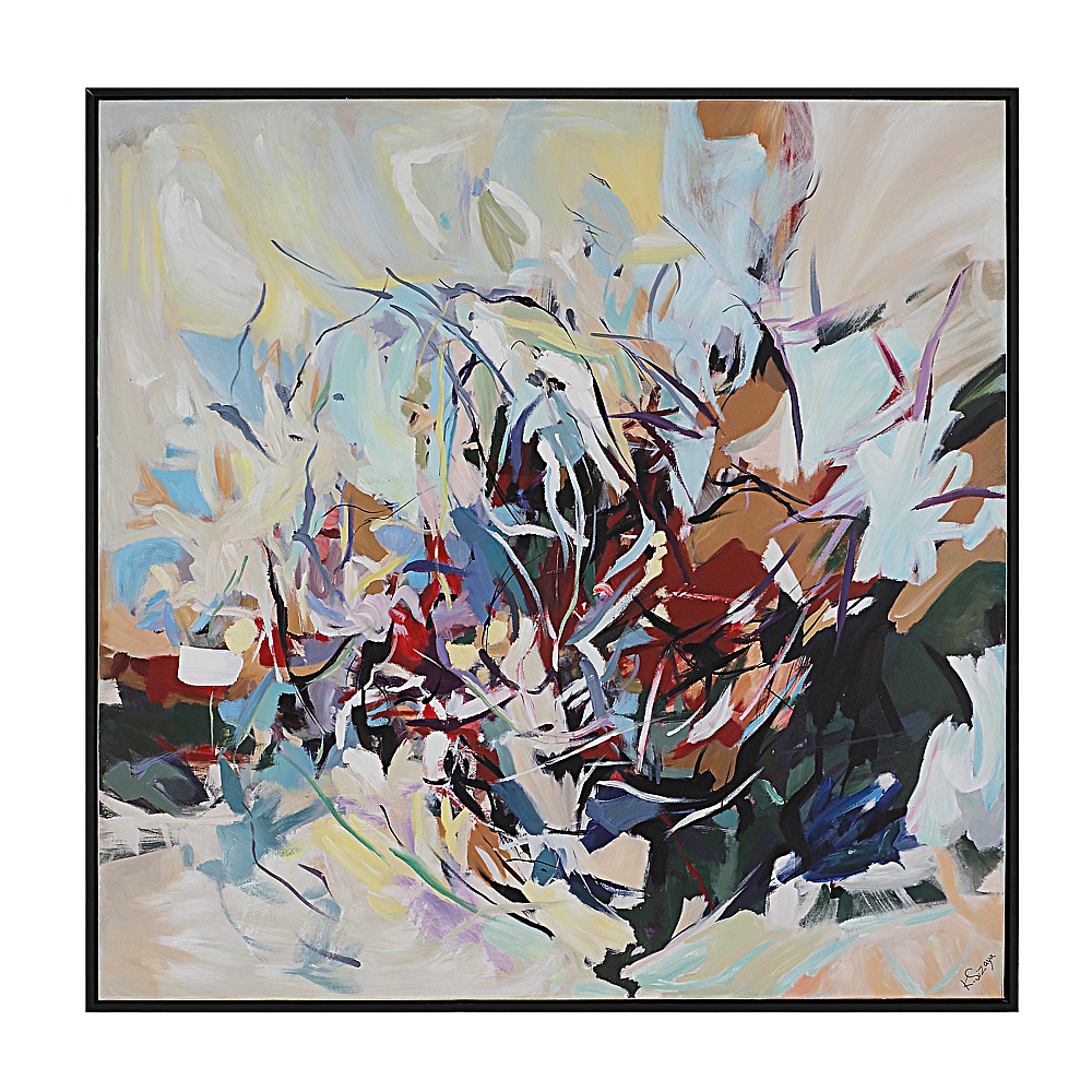 Renwil OL2181 Iman 50" H x 50" W Canvas Art - White