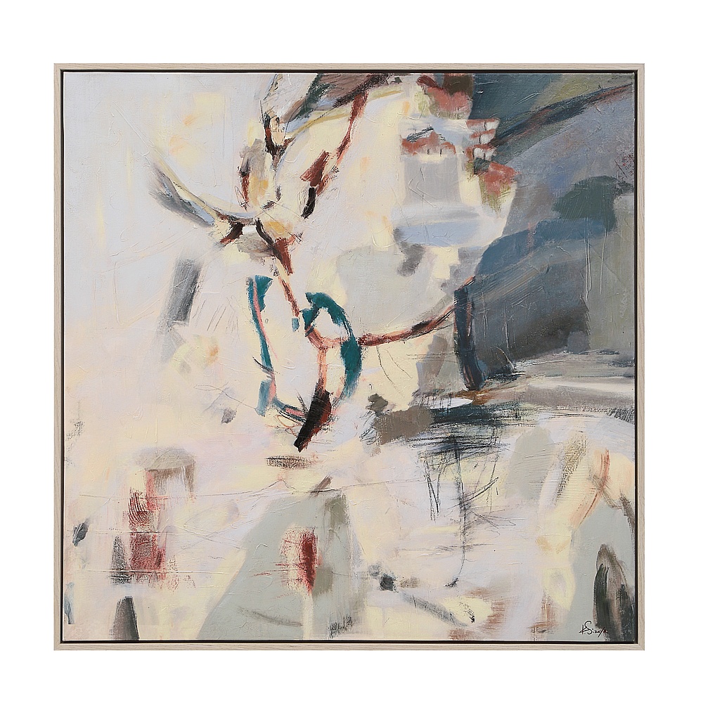 Renwil OL2258 Sagea 45" Wide Canvas Art with Wood Frame - Walnut