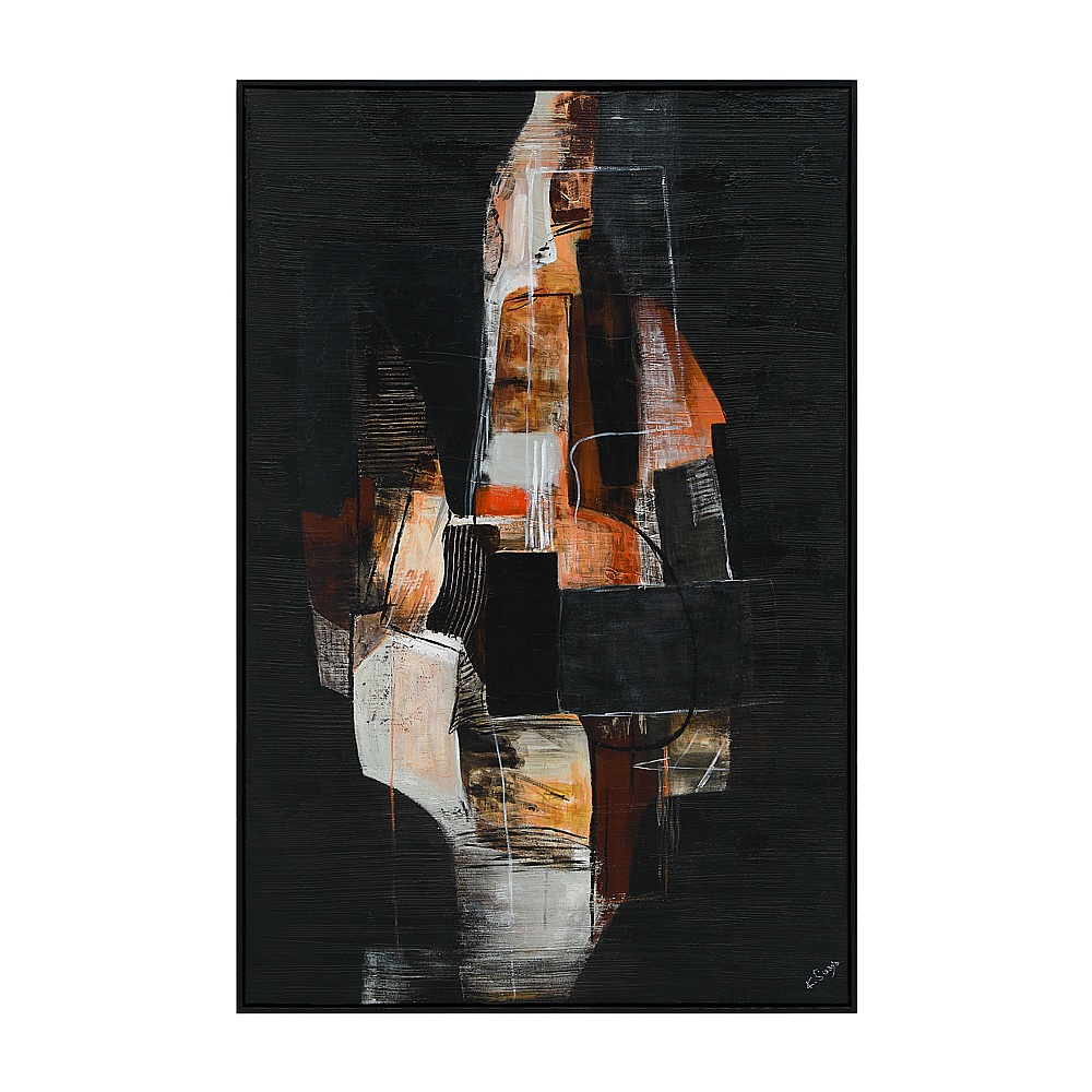 Renwil OL2272 Nocturne 40" Wide Canvas Art with Wood Frame - Black