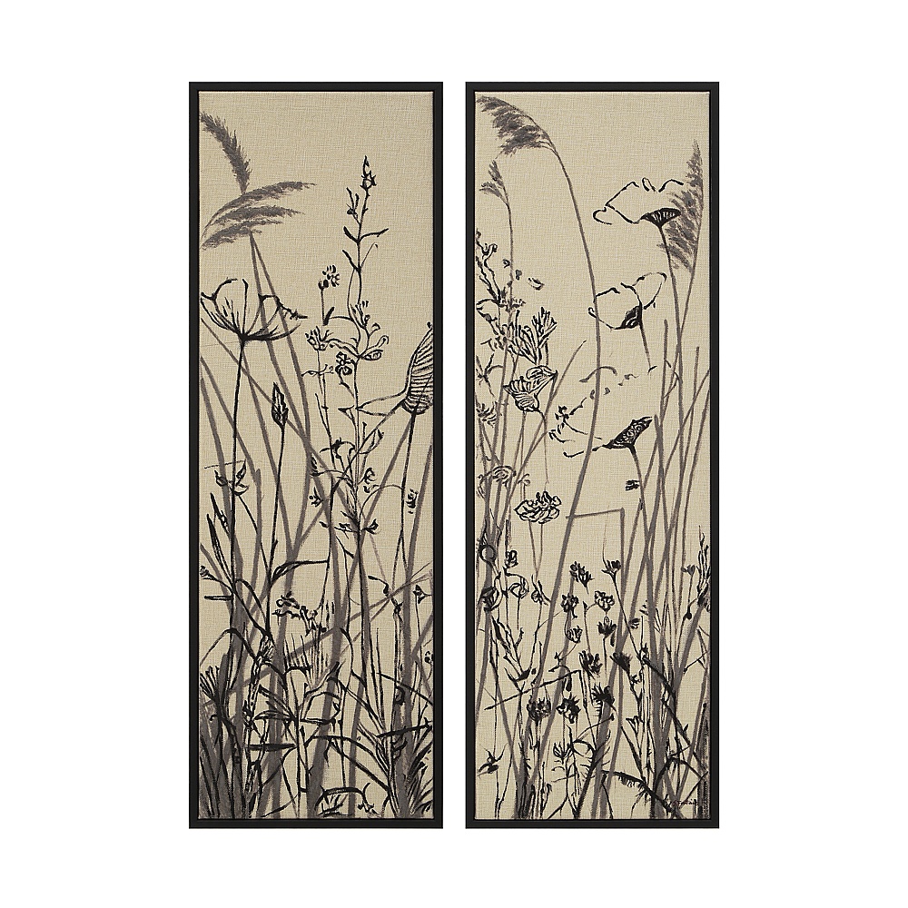 Renwil OL2259 Karolina 15" Wide Canvas Art with Wood Frame - Black (2 Piece Set)