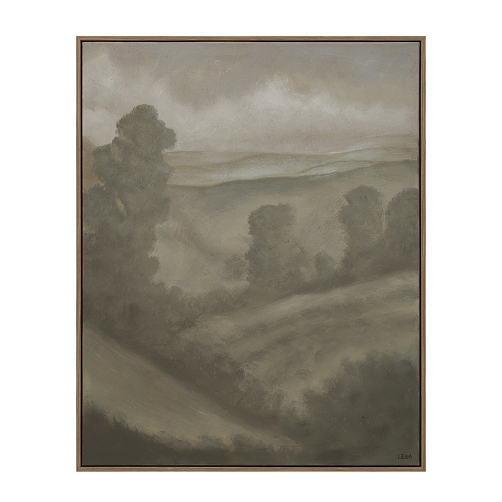 Renwil OL2263 Bruma 40" Wide Canvas Art with Wood Frame - Medium Walnut