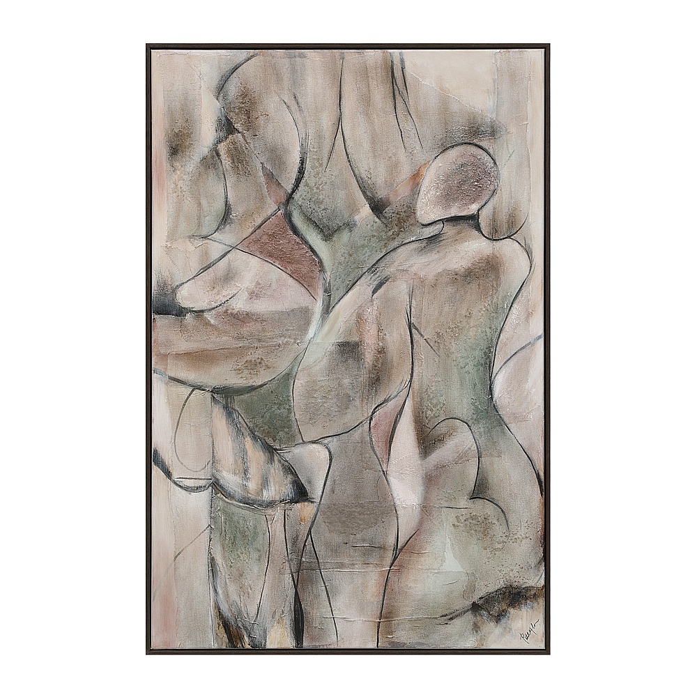Renwil OL2266 Alloy 40" Wide Canvas Art with Wood Frame - Black Oak