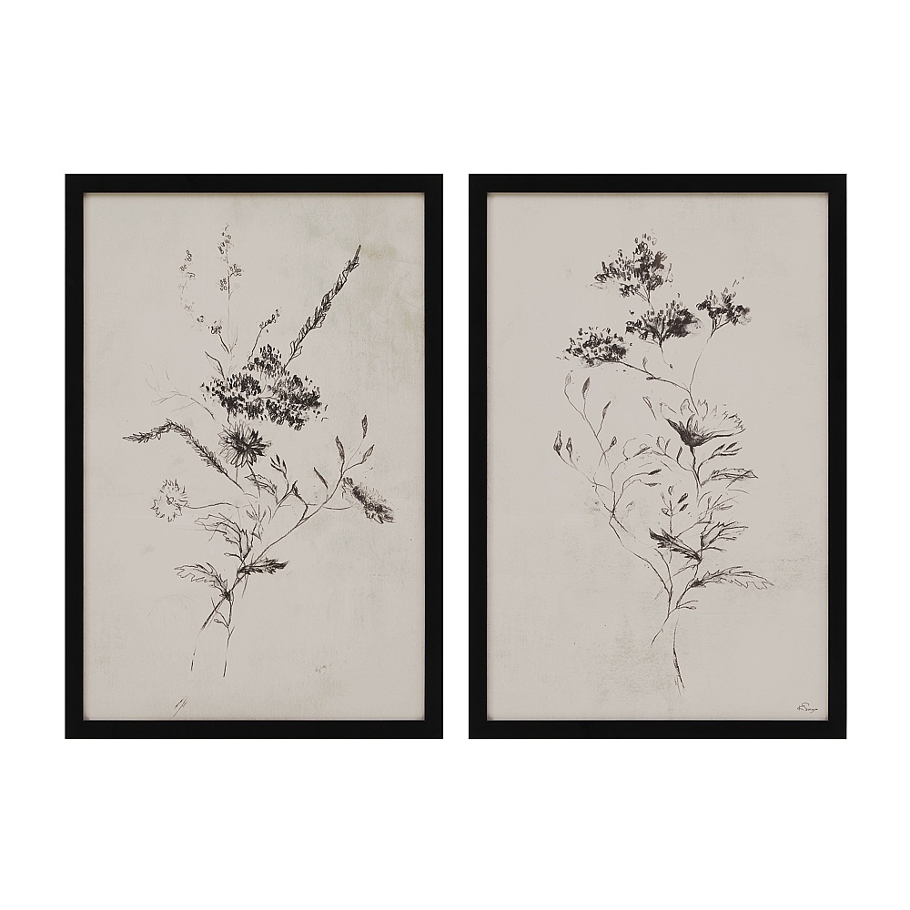 Renwil PA0060 Adeline 20" Wide Wall Decor - Black (2 Piece Set)