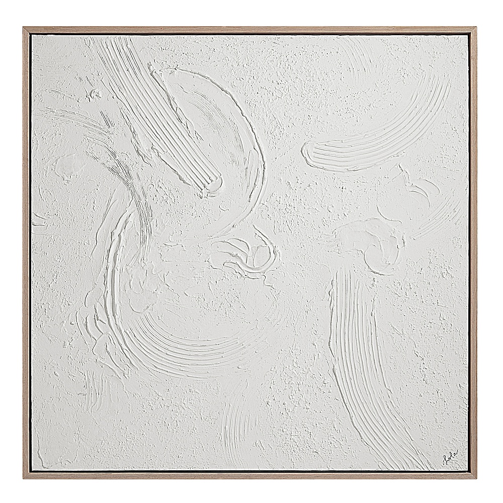 Renwil OL2163 Luz 50" Wide Canvas Art with Wood Frame - Cream