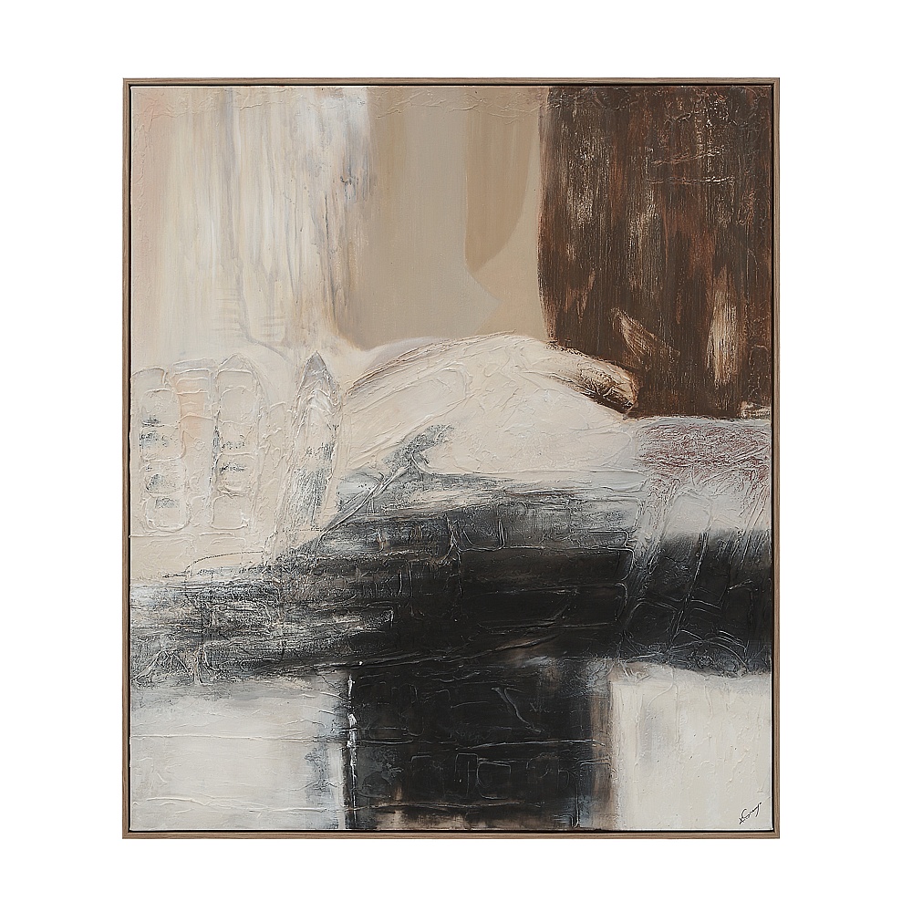 Renwil OL2253 Cane 60" Wide Canvas Art with Wood Frame - Medium Walnut