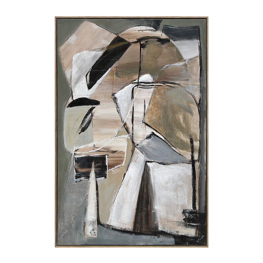 Renwil OL2273 Pascal 40" Wide Canvas Art with Wood Frame - Medium Walnut