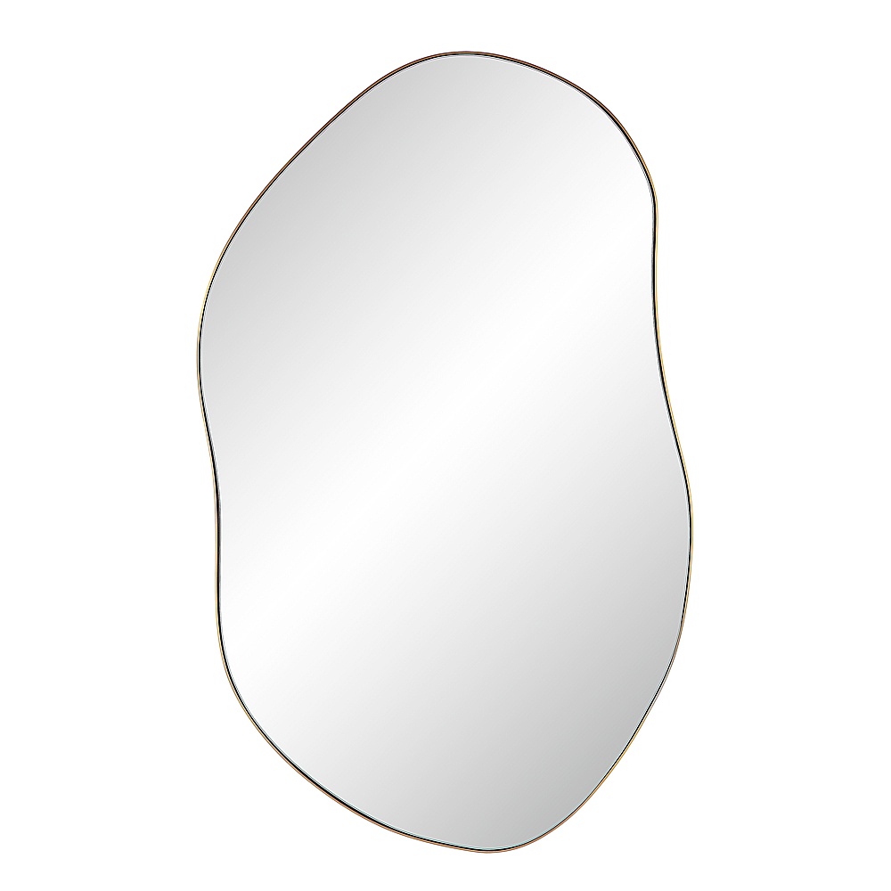 Renwil MT2607 Noria 45" Tall Irregular Rectangular Oval Mirror - Burnished Brass