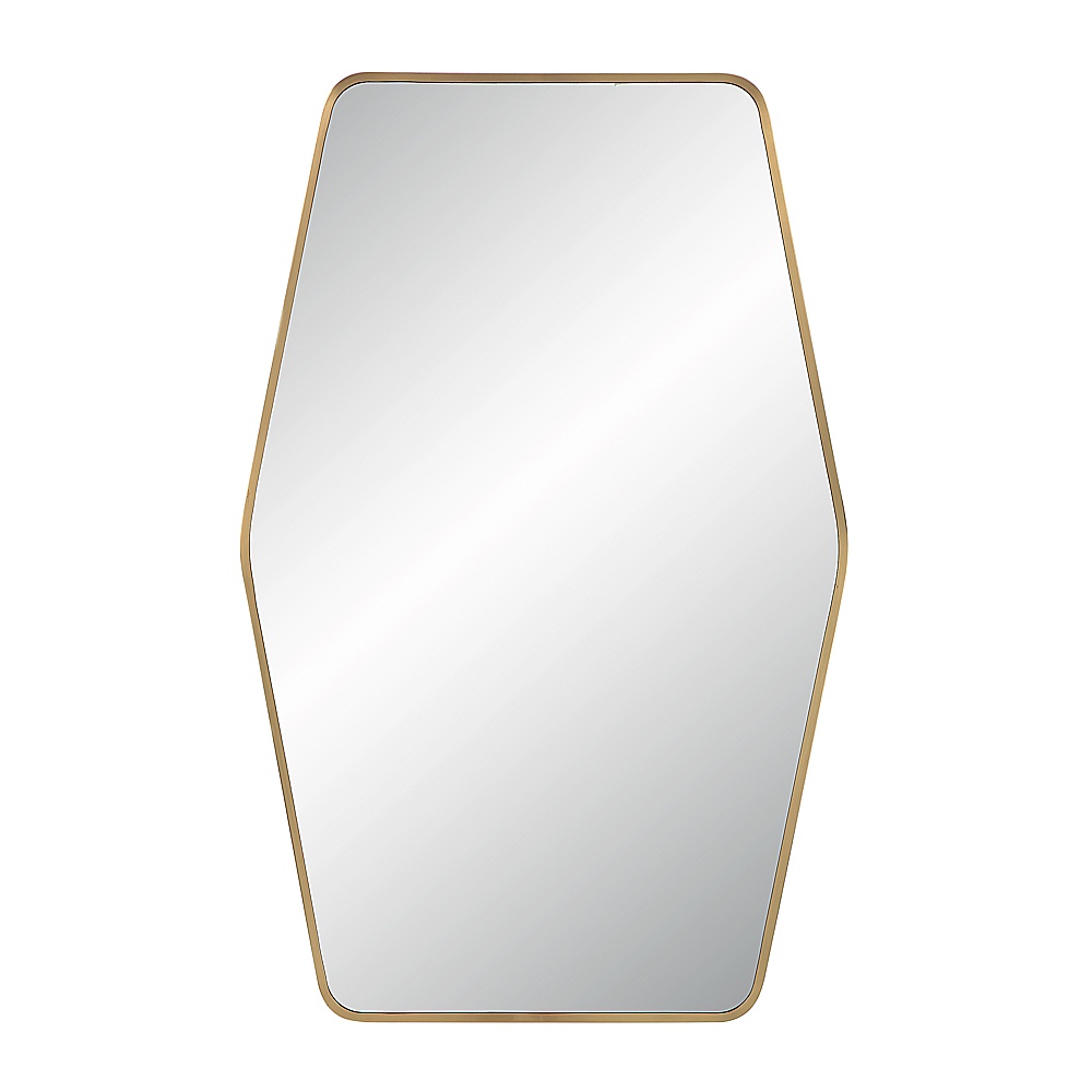 Renwil MT2625 Mocha 40" Tall Rectangular Mirror - Satin Brass