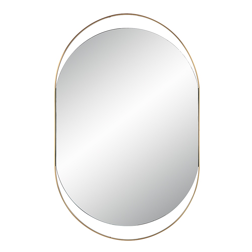 Renwil MT2629 Ecru 40" Tall Pill Oval Mirror - Satin Brass