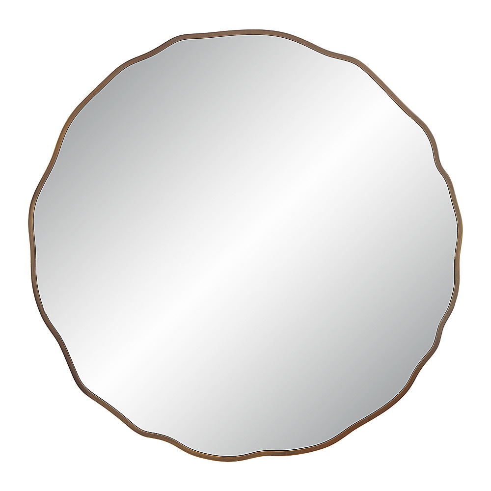 Renwil MT2634 Bern 40" Tall Round Irregular Mirror - Antique Brushed Brass