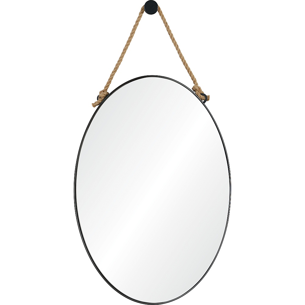 Renwil MT2365 Parbuckle 42" Tall Oval Wall Mirror - Black