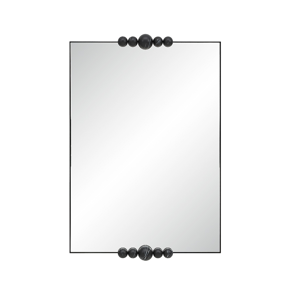 Renwil MT2780 Cosmos 45" H x 30" W Wall Mirror - Matte Black Marble