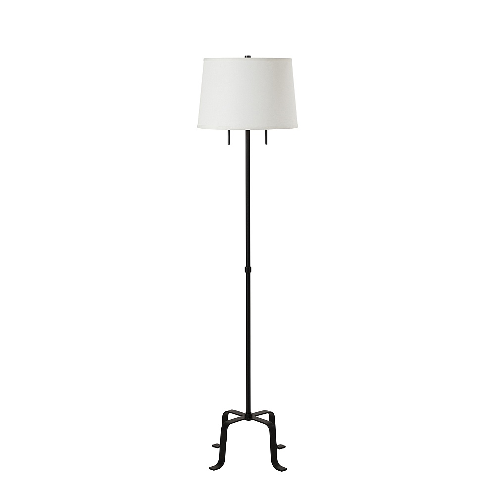Renwil LPF3195 Ruslur 62.75" Tall Matte Black Floor Lamp with Tapered Linen Shade